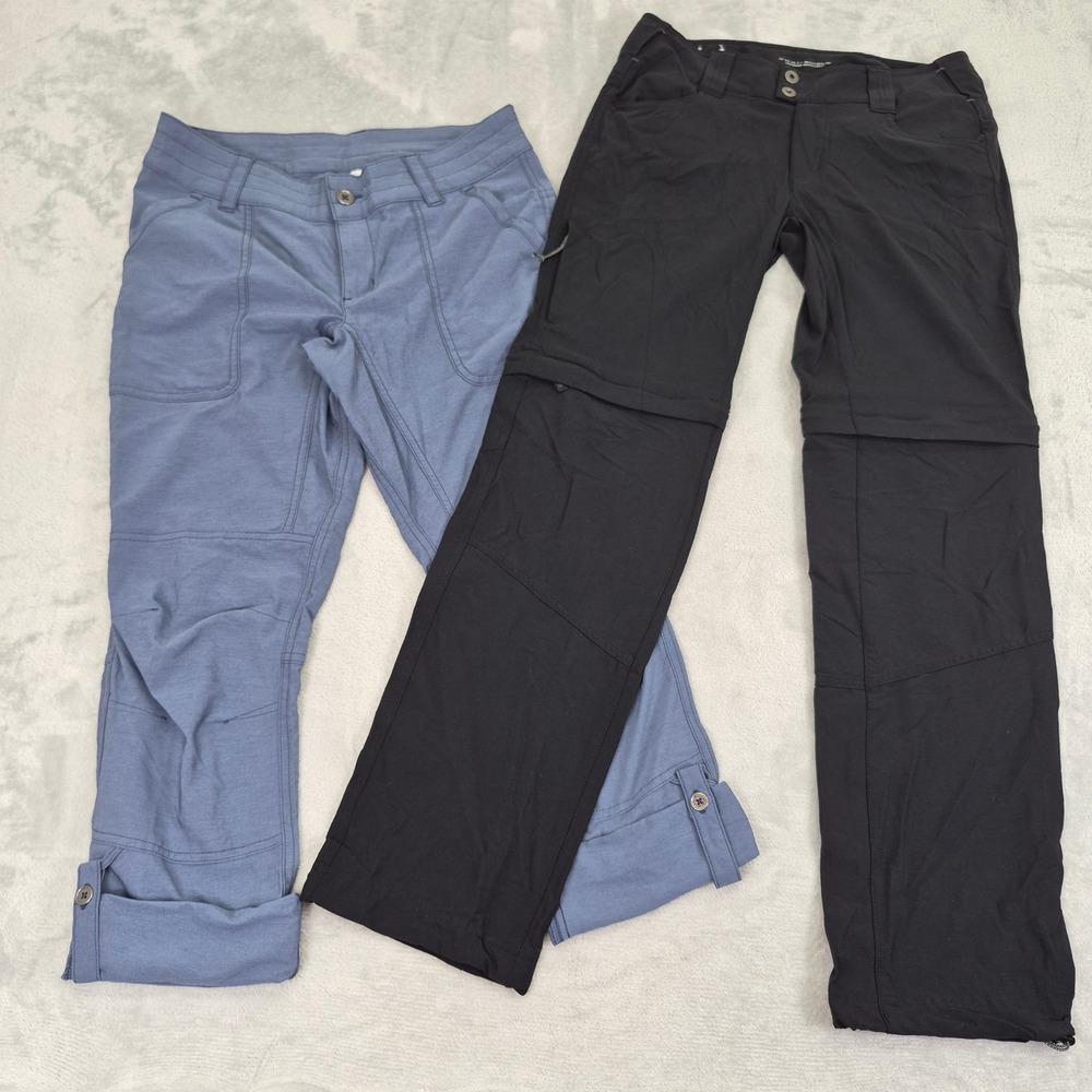 Columbia 4 Petite Short Women Hiking Pants Bundle Convertible Blue Capri Zip Off